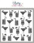 Pretty Pink Posh - Stencils - Layered Summer Drinks-ScrapbookPal