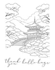 Spellbinders - Autumn in Kyoto Collection - Letterpress + Foil Plate & Stencils - Scenic Kyoto-ScrapbookPal