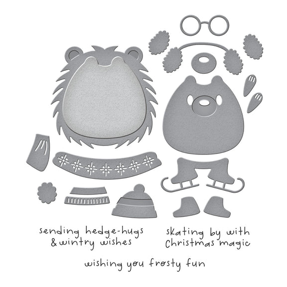 Spellbinders - Merry Mischief Collection - Clear Stamps & Dies - Hedge-Hugs-ScrapbookPal