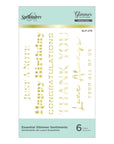 Spellbinders - Slimline Collection - Glimmer Hot Foil Plate - Slimline Essential Glimmer Sentiments-ScrapbookPal