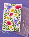 Spellbinders - Timeless Textures Collection - 3D Embossing Folder & Stencils - Hummingbird Garden-ScrapbookPal