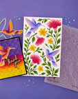 Spellbinders - Timeless Textures Collection - 3D Embossing Folder & Stencils - Hummingbird Garden-ScrapbookPal