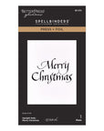 Spellbinders - Upright Italic Holiday Sentiments Collection - Letterpress + Foil Plate - Upright Italic Merry Christmas-ScrapbookPal