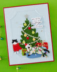 Spellbinders - Yana's Christmas Cats Collection - Letterpress + Foil Plate & Dies - Meowy Christmas Sentiments-ScrapbookPal