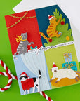 Spellbinders - Yana's Christmas Cats Collection - Letterpress + Foil Plate & Dies - Meowy Christmas Sentiments-ScrapbookPal