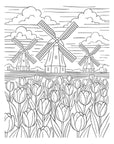 Spellbinders - Yana's Tulips Collection - Letterpress + Foil Plate & Stencils - Windmills and Tulips-ScrapbookPal