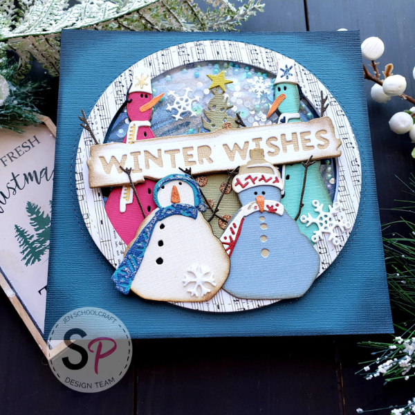 Christmas Shaker Card with Sizzix/Tim Holtz Twig and Stump