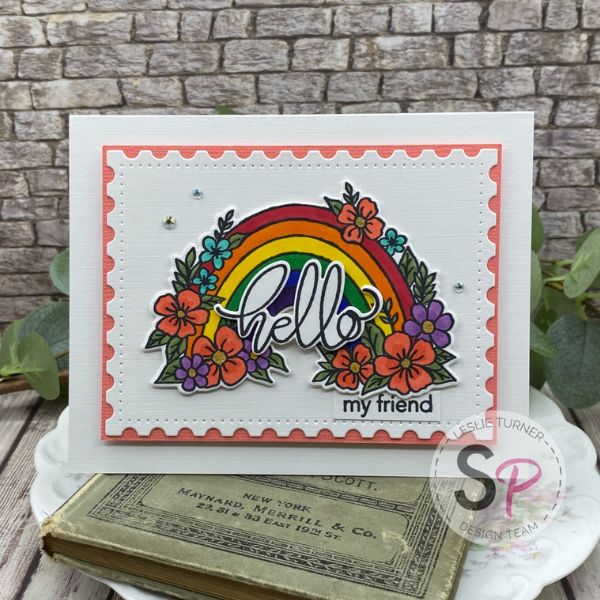 FRIENDSHIP CARD FEATURING HERO ARTS FLORAL RAINBOW AND CLOUDS BUNDLE