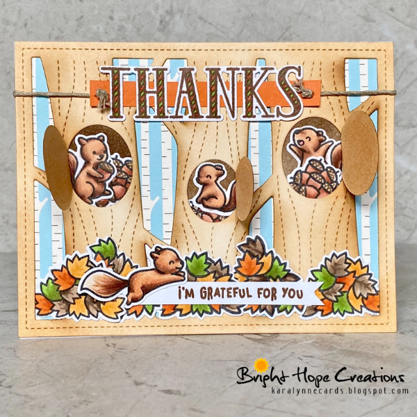 Lawn Fawn "Let's Go Nuts!" Thank You Card