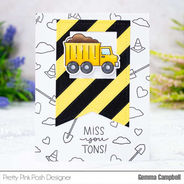 Pretty Pink Posh - Dies - Construction Trucks