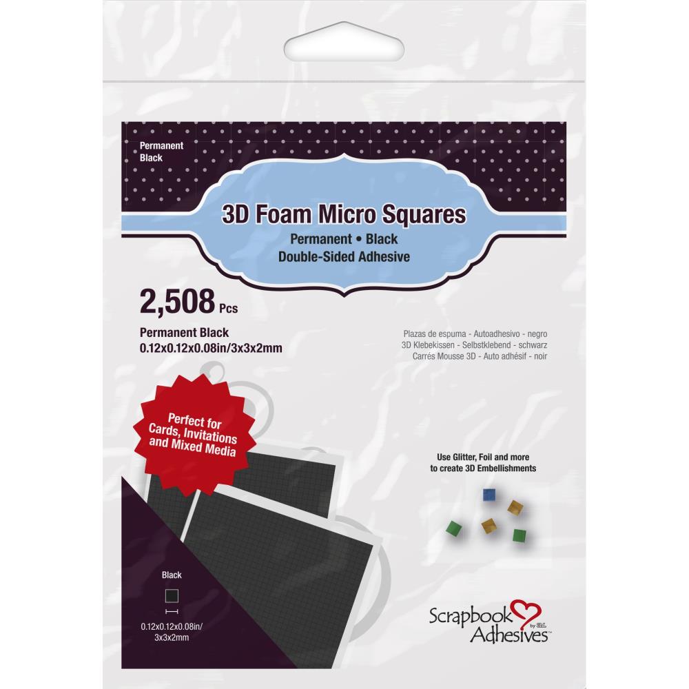 3L - Scrapbook Adhesives - 3D Foam Micro Squares - Black-ScrapbookPal