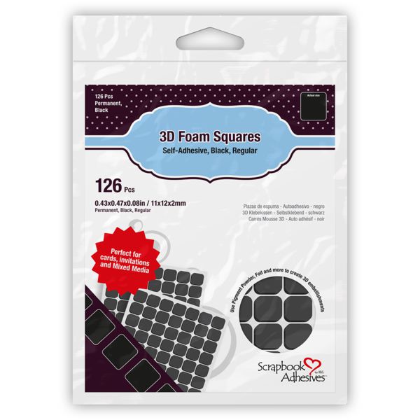 3L - Scrapbook Adhesives - 3D Foam Squares - Black-ScrapbookPal