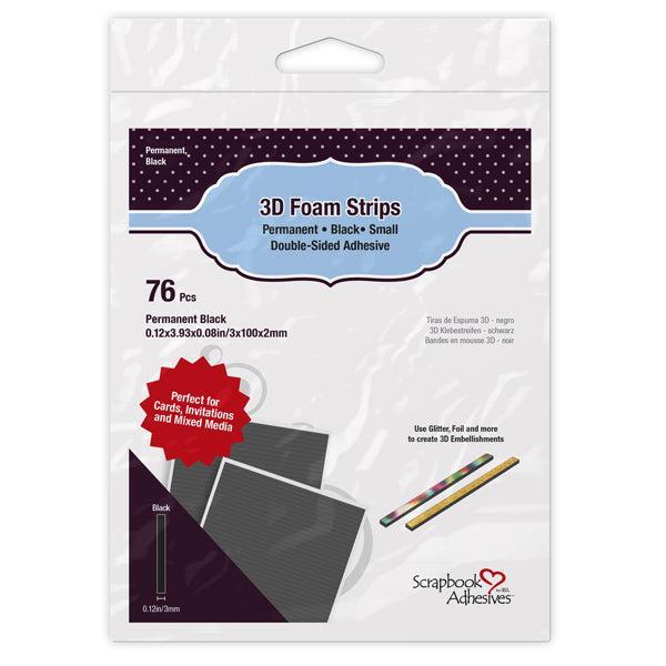 3L - Scrapbook Adhesives - 3D Foam Strips - Black - Small-ScrapbookPal