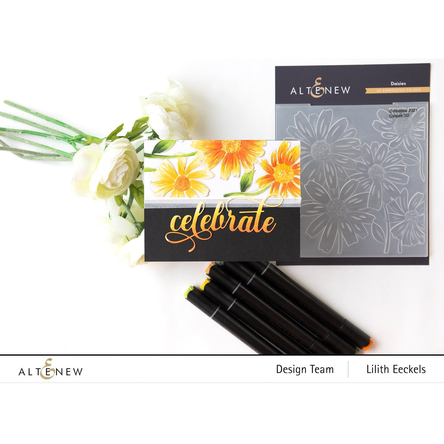 Altenew - 3D Embossing Folder - Daisies-ScrapbookPal