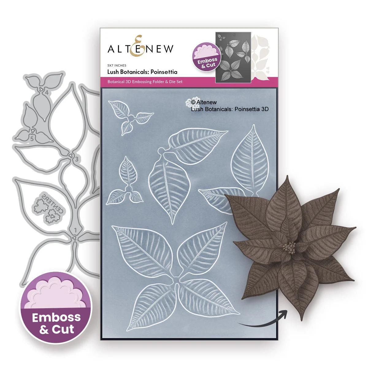 Altenew - 3D Embossing Folder &amp; Dies - Lush Botanicals: Poinsettia-ScrapbookPal