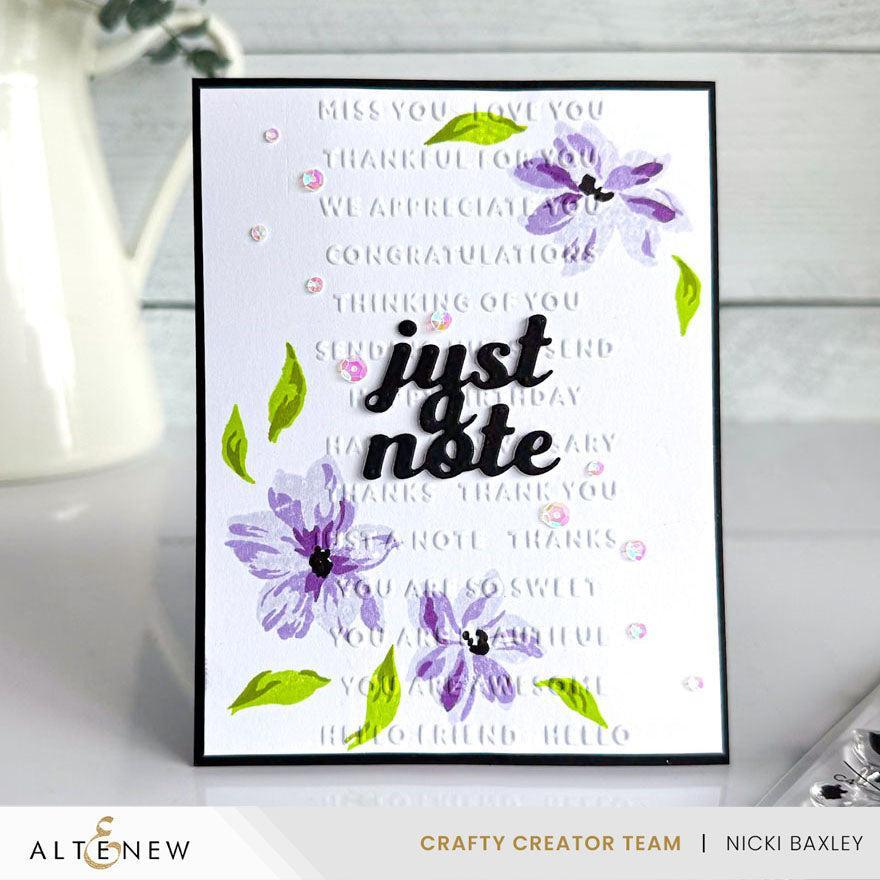Altenew - 3D Embossing Folder - Mini Sentiments-ScrapbookPal