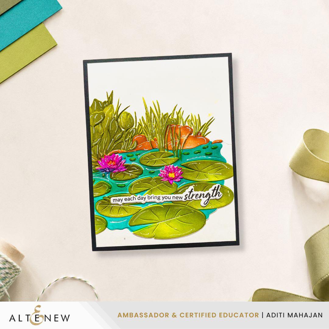 Altenew - 3D Embossing Folder &amp; Stencils - Lilypad Dreams-ScrapbookPal