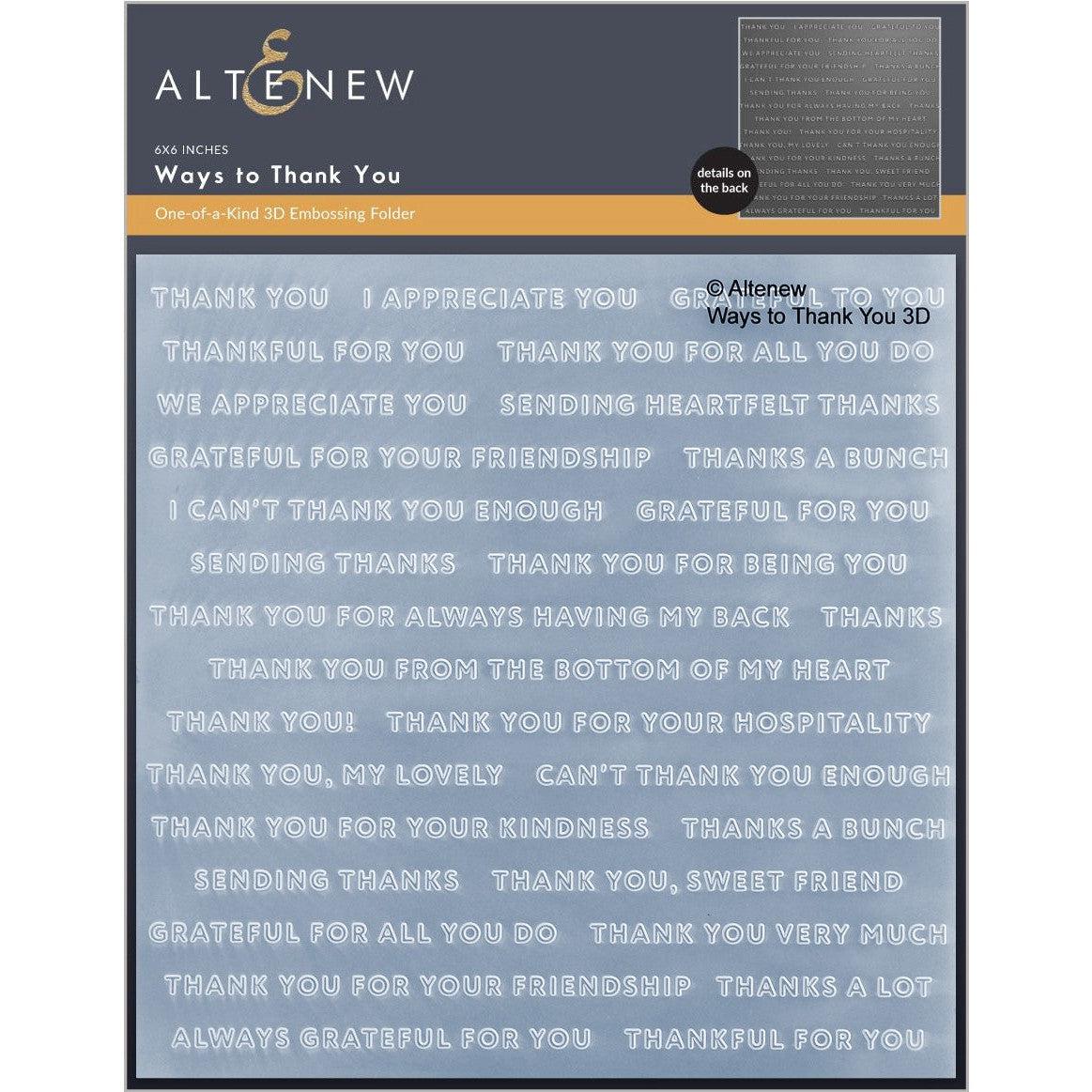 Altenew - 3D Embossing Folder - Ways to Thank You-ScrapbookPal