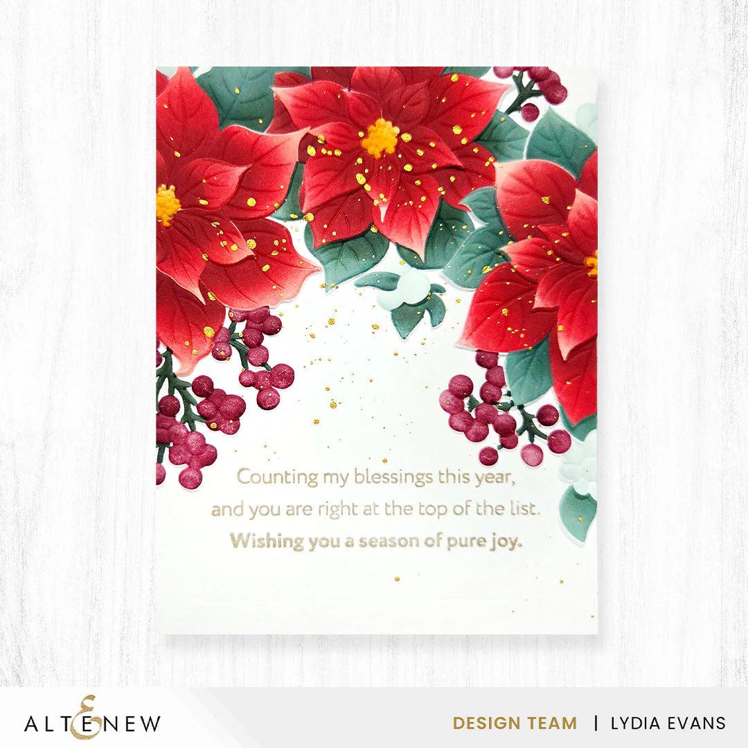 Altenew - 3D Embossing Folder - Winterberry Poinsettias-ScrapbookPal