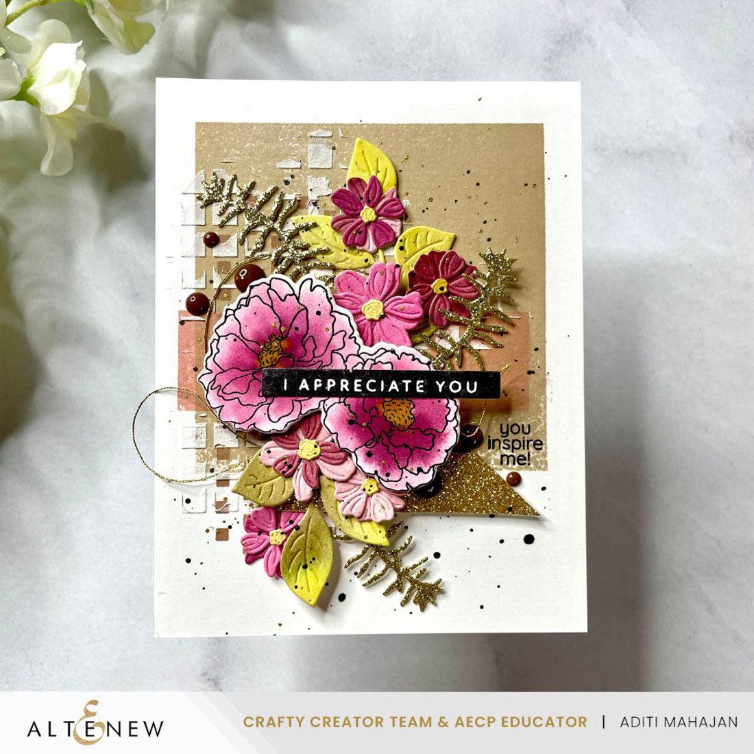 Altenew - Clear Stamps &amp; Dies - Mini Delight: A Floral Congrats-ScrapbookPal