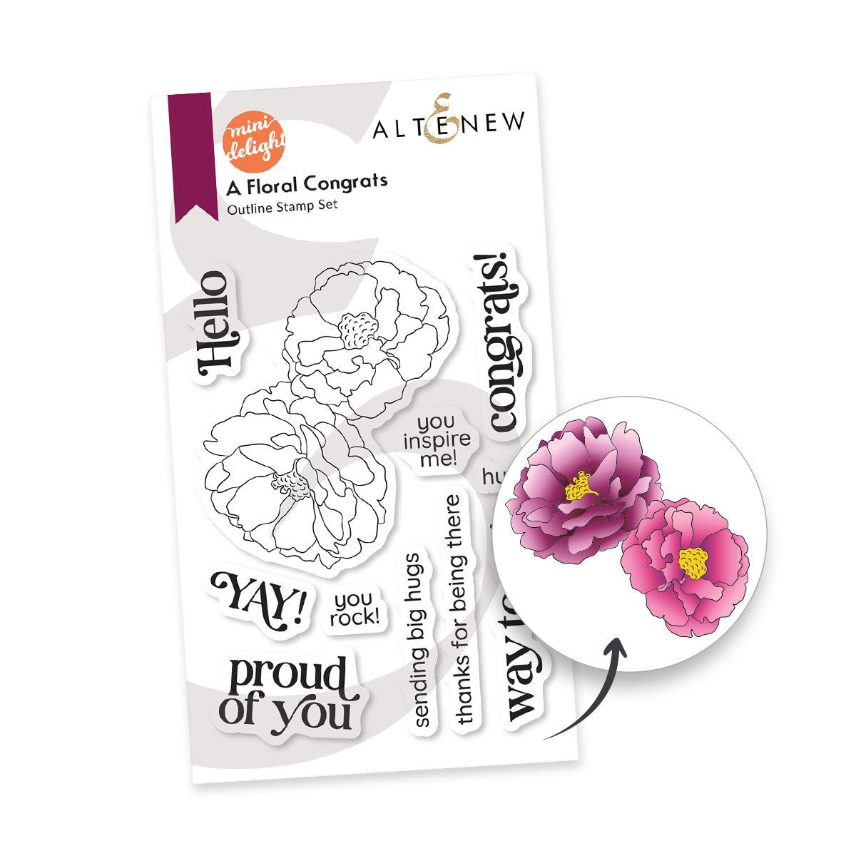 Altenew - Clear Stamps &amp; Dies - Mini Delight: A Floral Congrats-ScrapbookPal