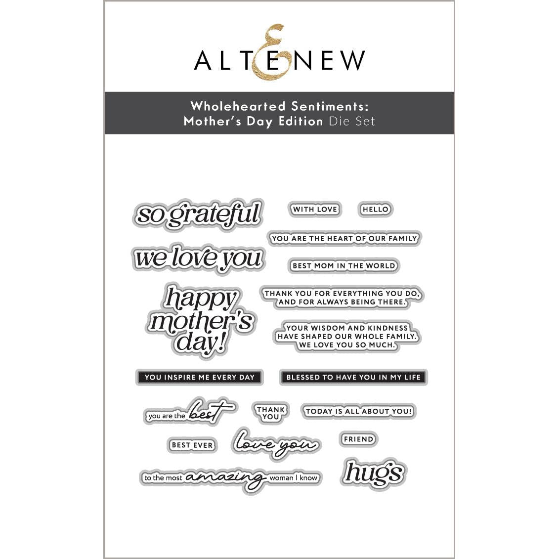 Altenew - Clear Stamps &amp; Dies - Wholehearted Sentiments: Mother’s Day Edition-ScrapbookPal