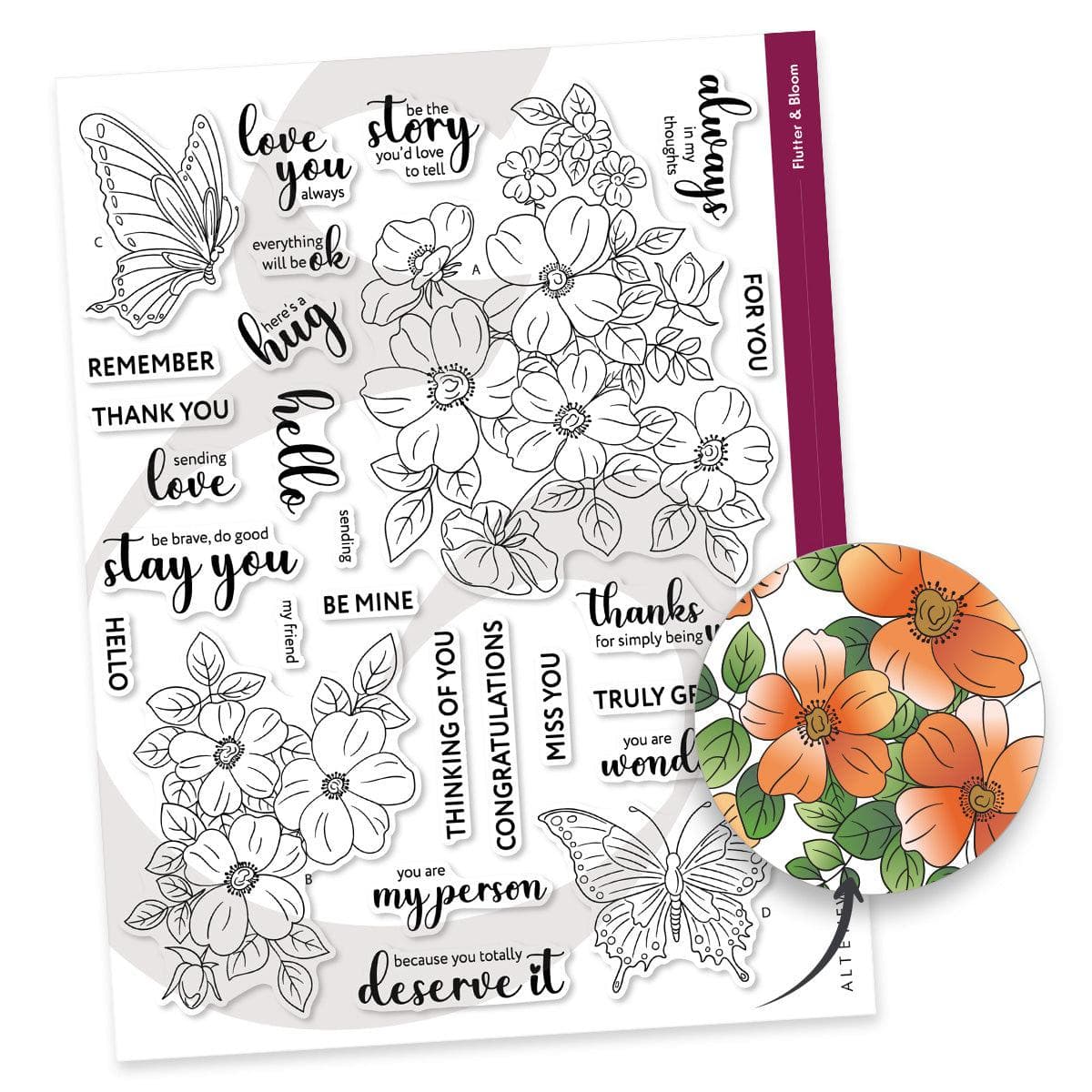 Altenew - Clear Stamps - Flutter &amp; Bloom-ScrapbookPal