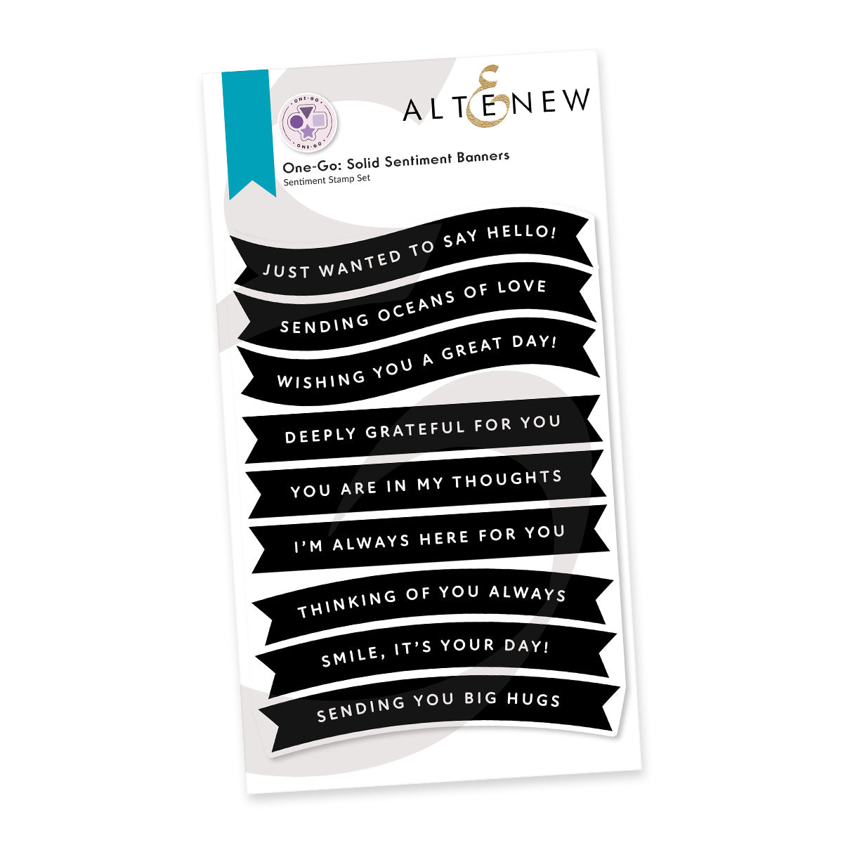 Altenew - Clear Stamps - One-Go: Solid Sentiment Banners-ScrapbookPal
