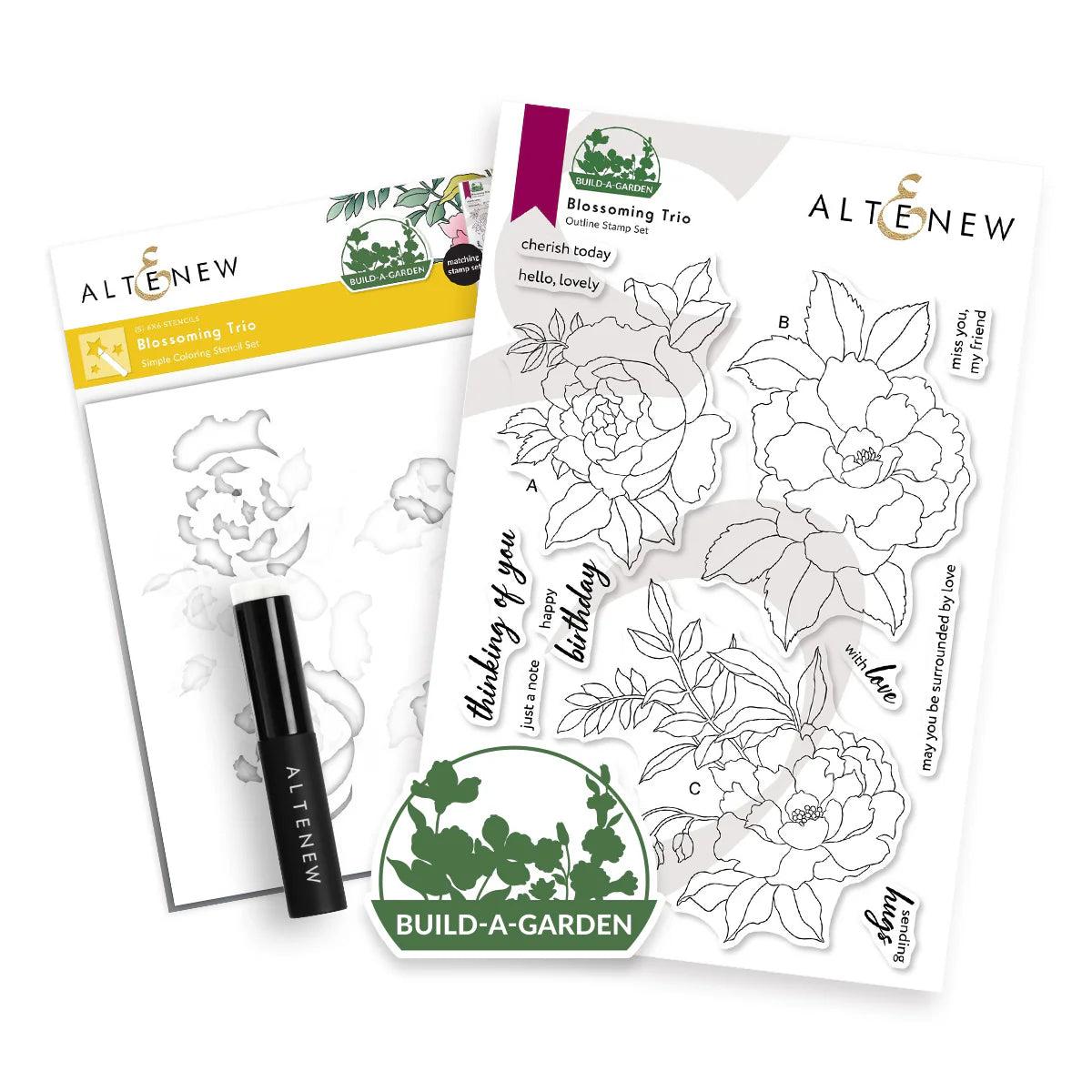 Altenew - Clear Stamps &amp; Stencils - Build-A-Garden: Blossoming Trio-ScrapbookPal