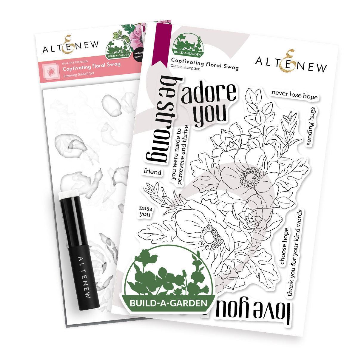 Altenew - Clear Stamps &amp; Stencils - Build-A-Garden: Captivating Floral Swag-ScrapbookPal