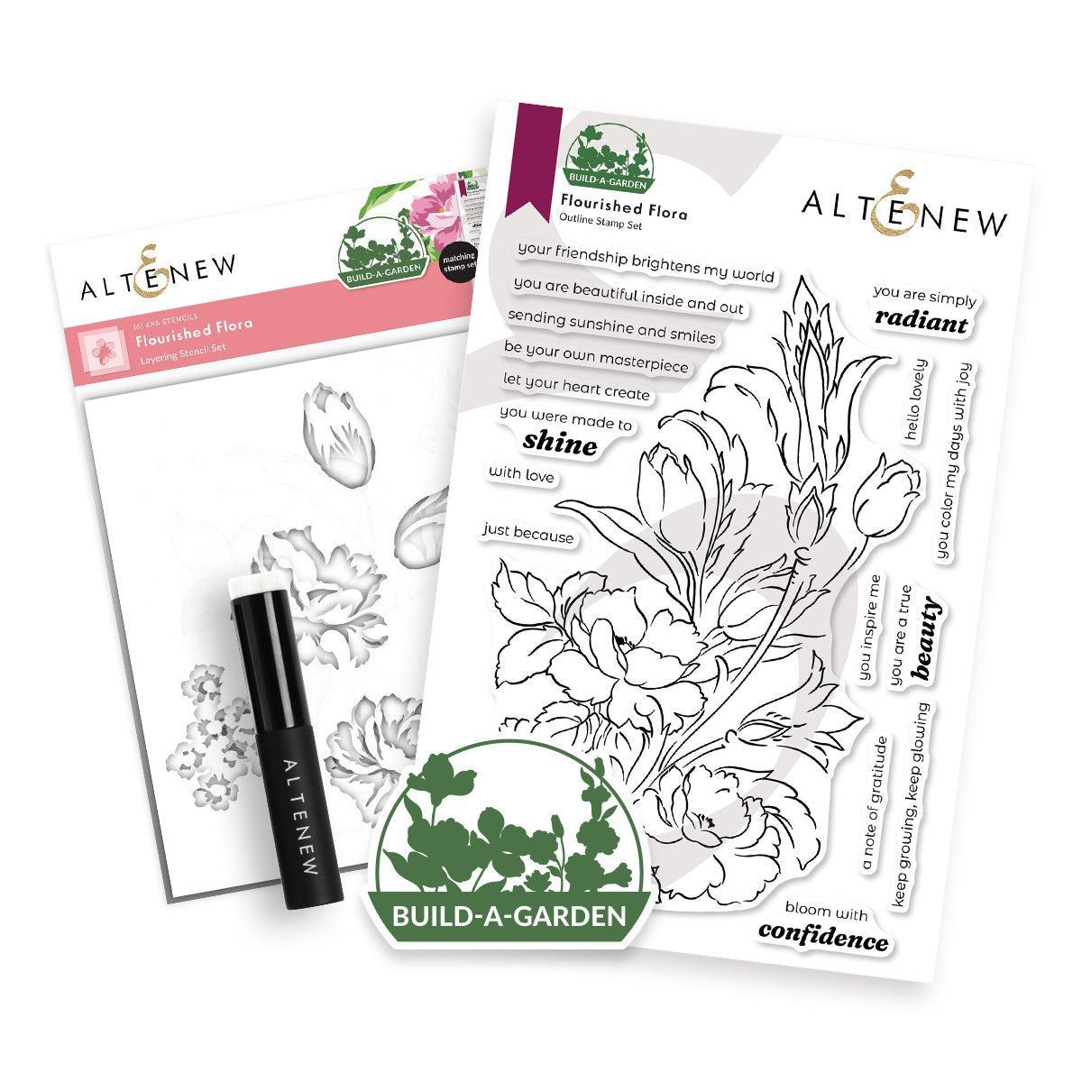 Altenew - Clear Stamps & Stencils - Build-A-Garden: Flourished Flora-ScrapbookPal