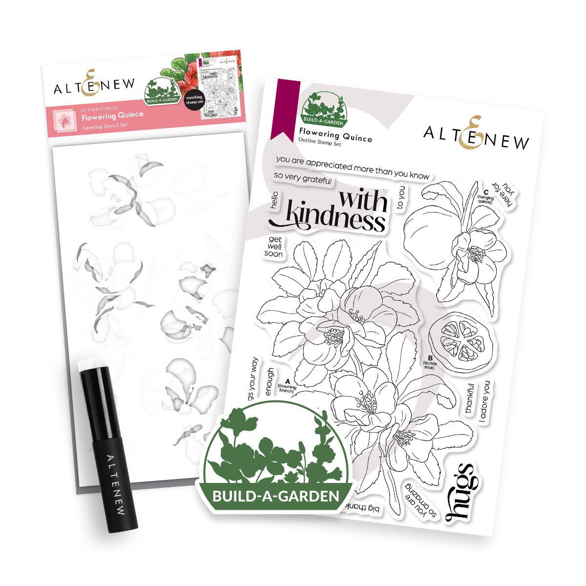 Altenew - Clear Stamps &amp; Stencils - Build-A-Garden: Flowering Quince Bundle-ScrapbookPal