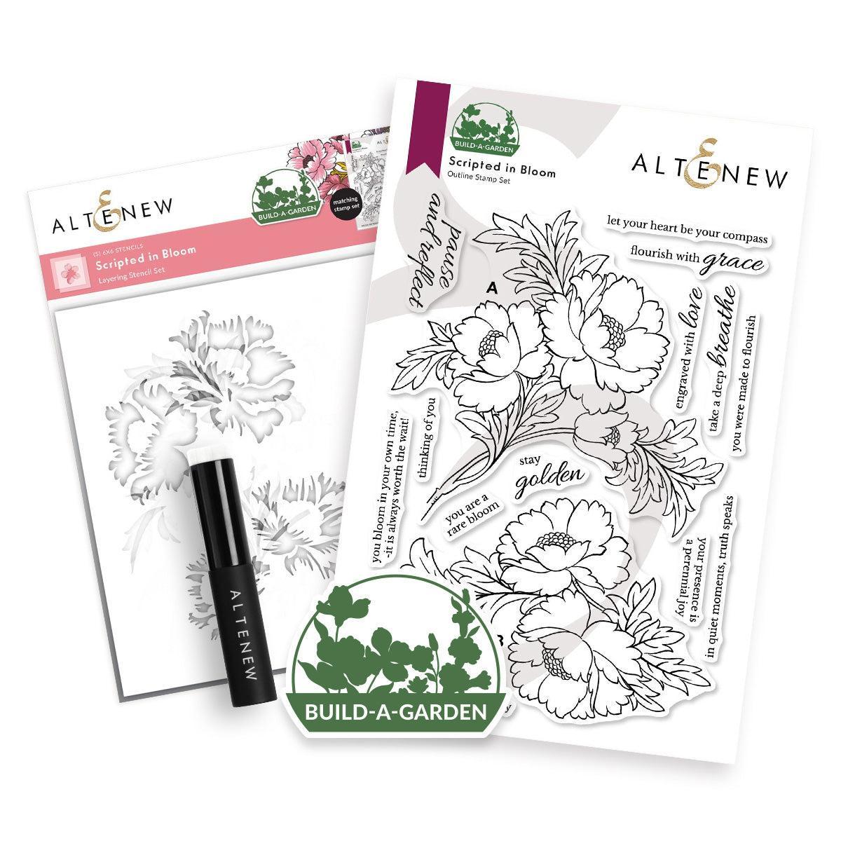 Altenew - Clear Stamps &amp; Stencils - Build-A-Garden: Scripted in Bloom-ScrapbookPal