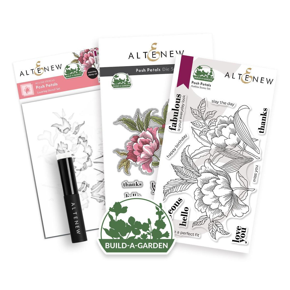 Altenew - Clear Stamps, Stencils &amp; Dies - Build-A-Garden: Posh Petals-ScrapbookPal