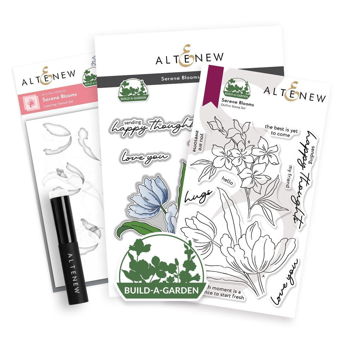 Altenew - Clear Stamps, Stencils &amp; Dies - Build-A-Garden: Serene Blooms-ScrapbookPal