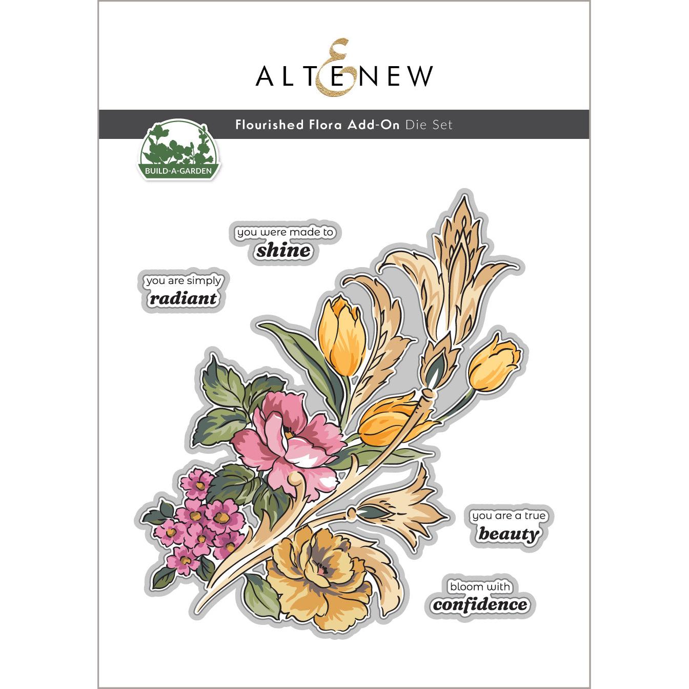Altenew - Dies - Build-A-Garden: Flourished Flora Add-On-ScrapbookPal