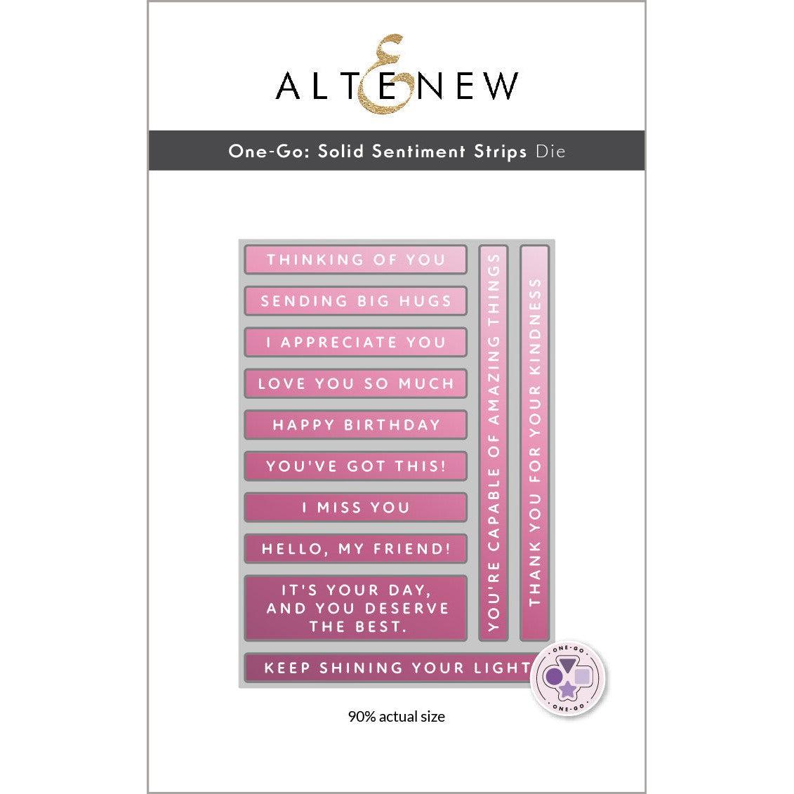 Altenew - Dies - One-Go: Solid Sentiment Strips-ScrapbookPal