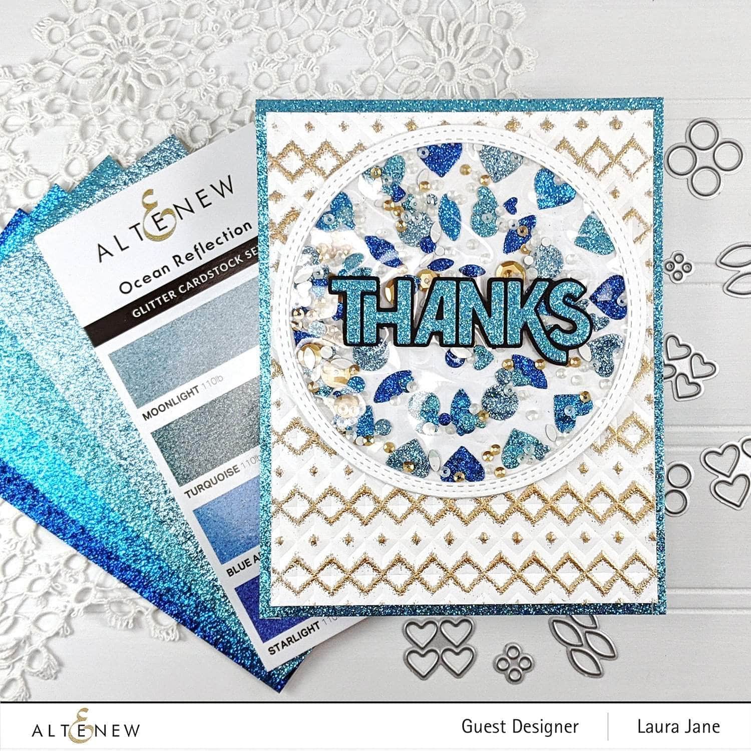 Altenew - Glitter Cardstock Set - Ocean Reflection-ScrapbookPal