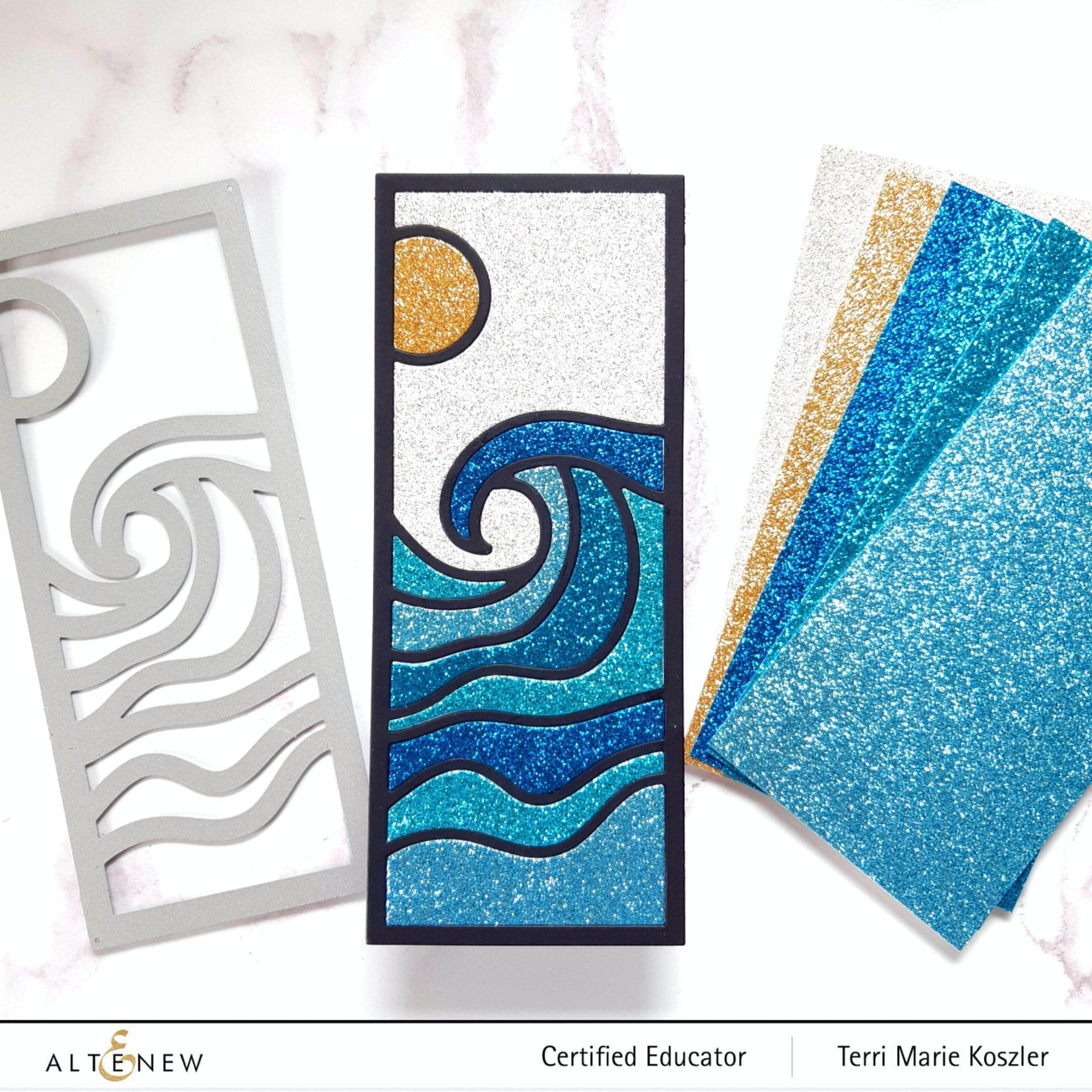 Altenew - Glitter Cardstock Set - Ocean Reflection-ScrapbookPal