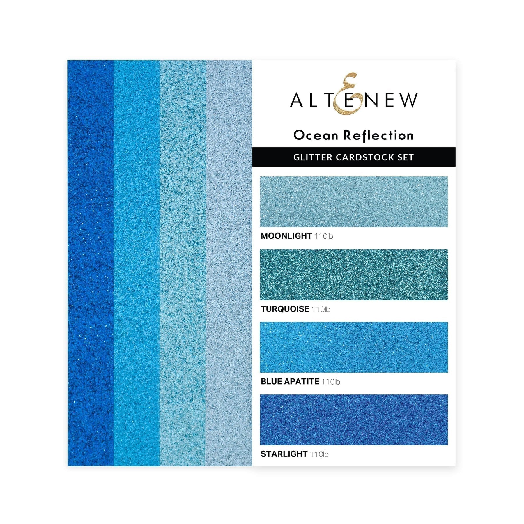 Altenew - Glitter Cardstock Set - Ocean Reflection-ScrapbookPal