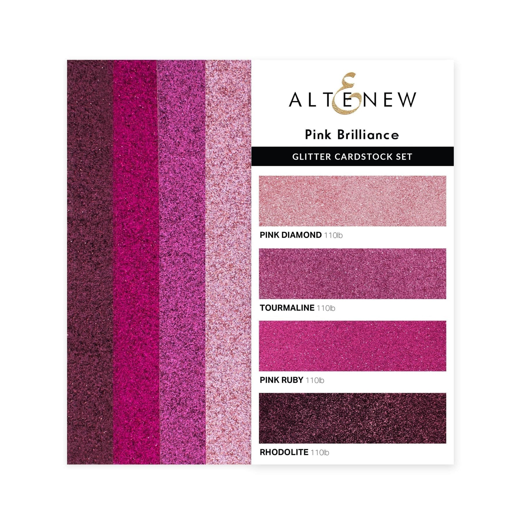 Altenew - Glitter Cardstock Set - Pink Brilliance-ScrapbookPal