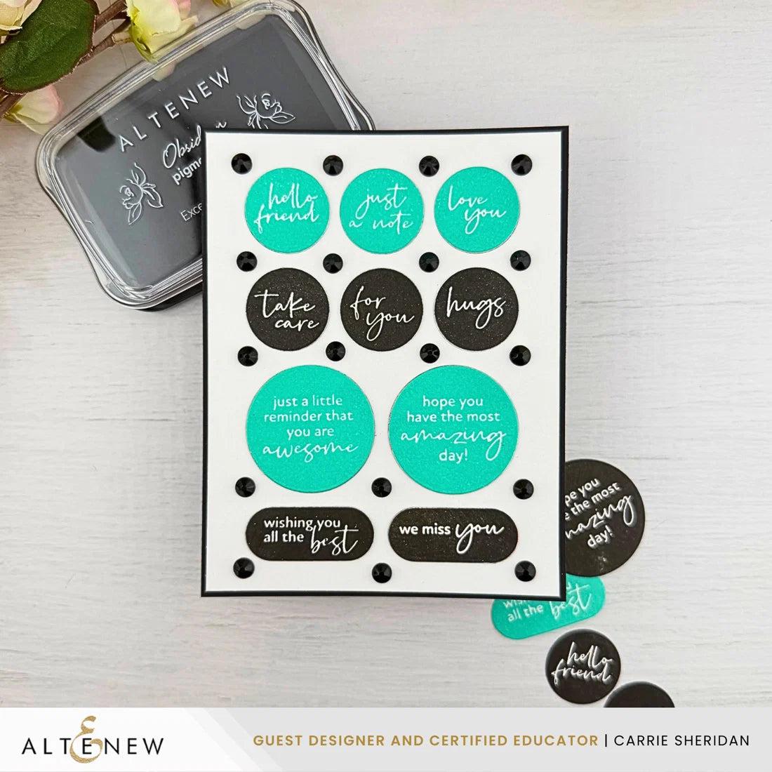 Altenew - Press Plates - One-Go: Solid Circular Sentiments-ScrapbookPal