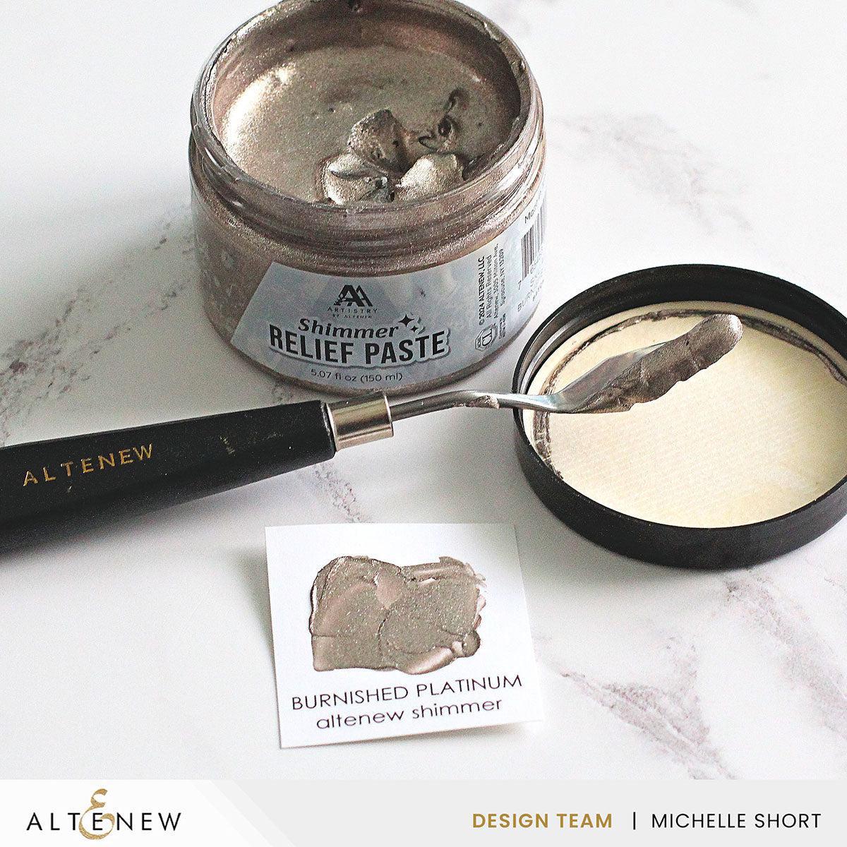 Altenew - Shimmer Relief Paste - Burnished Platinum-ScrapbookPal