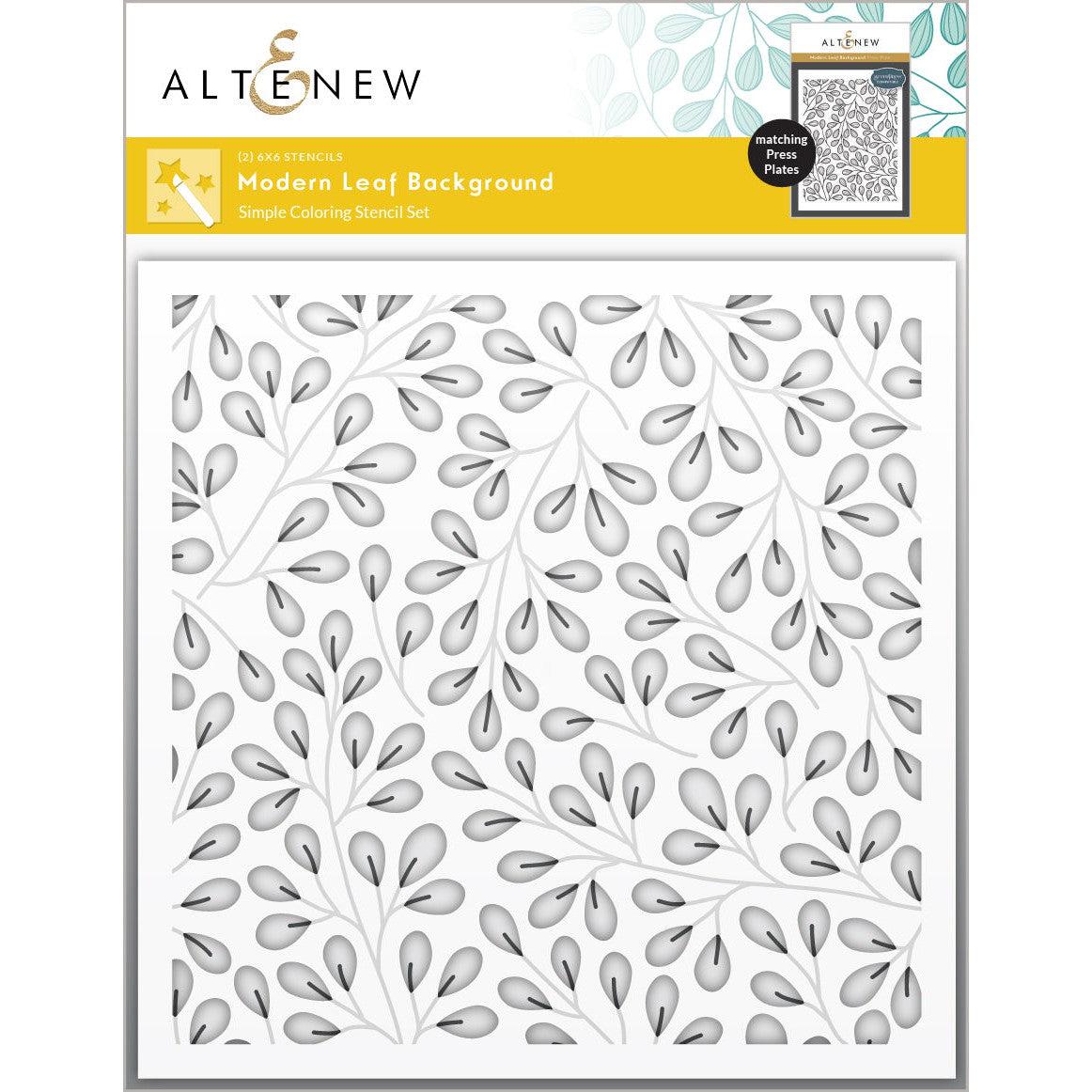 Altenew - Stencils - Modern Leaf Background-ScrapbookPal