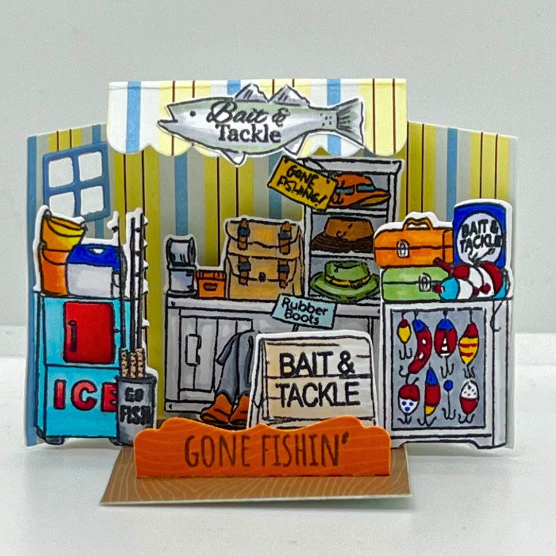 Art Impressions - Stamp & Die Set - Matchbook Bait & Tackle-ScrapbookPal
