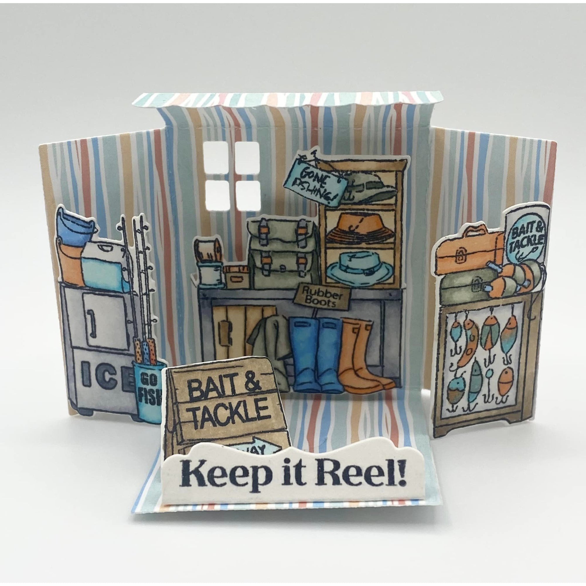 Art Impressions - Stamp & Die Set - Matchbook Bait & Tackle-ScrapbookPal