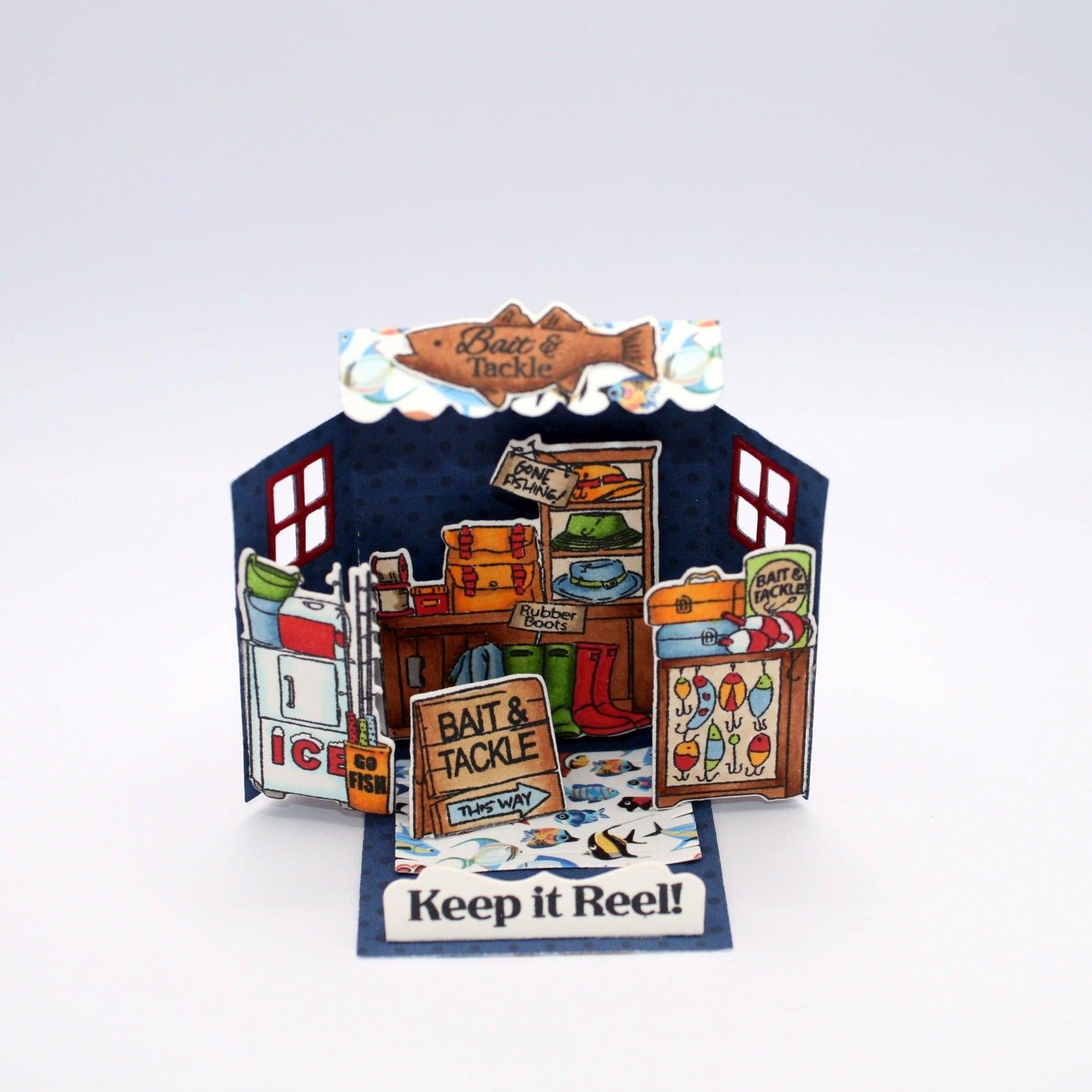 Art Impressions - Stamp & Die Set - Matchbook Bait & Tackle-ScrapbookPal