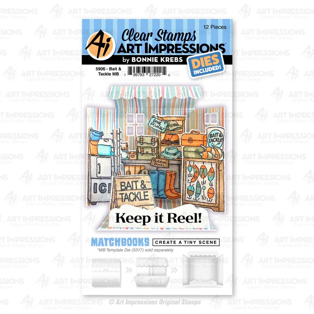 Art Impressions - Stamp & Die Set - Matchbook Bait & Tackle-ScrapbookPal