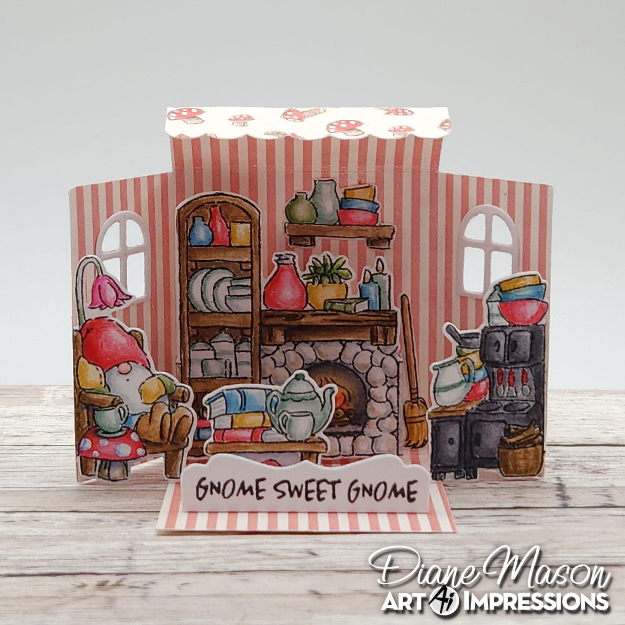 Art Impressions - Stamp & Die Set - Matchbook Gnome Home-ScrapbookPal