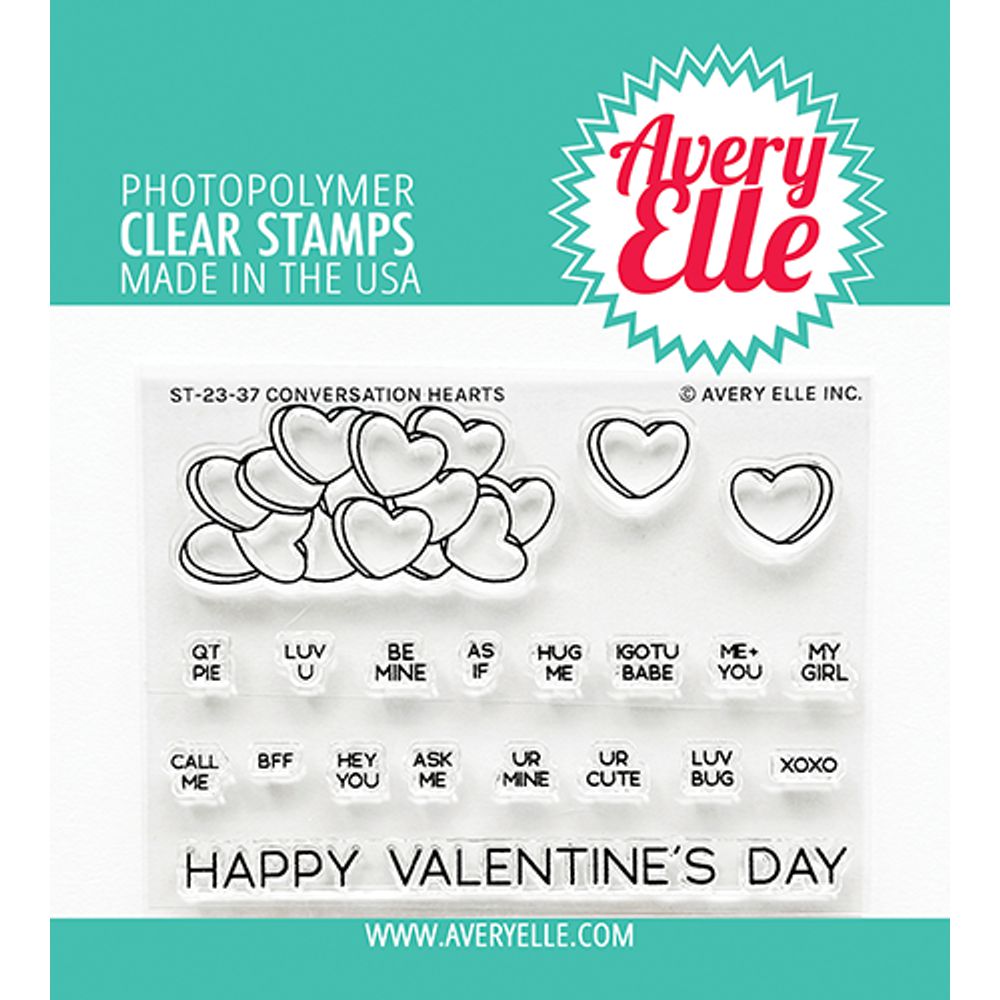 Avery Elle - Clear Stamps - Conversation Hearts-ScrapbookPal